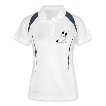 Pug Love - Frauen Polo atmungsaktiv - Weiß/Navy - Vorne