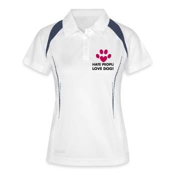 Dogs - Frauen Polo atmungsaktiv - Weiß/Navy - Vorne