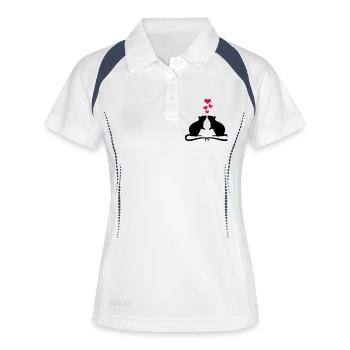 Ratte - Frauen Polo atmungsaktiv - Weiß/Navy - Vorne