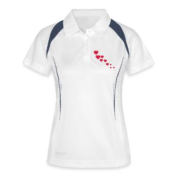 cœur - Polo respirant Femme - blanc/marine - Devant