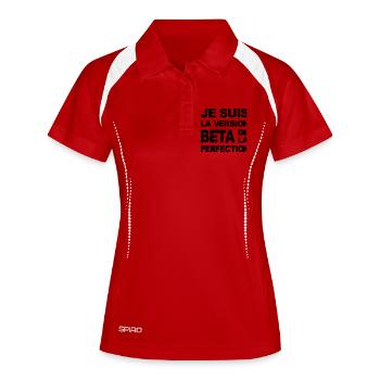 version beta perfection - Polo respirant Femme - blanc/marine - Devant