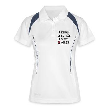 sexy - Frauen Polo atmungsaktiv - Weiß/Navy - Vorne