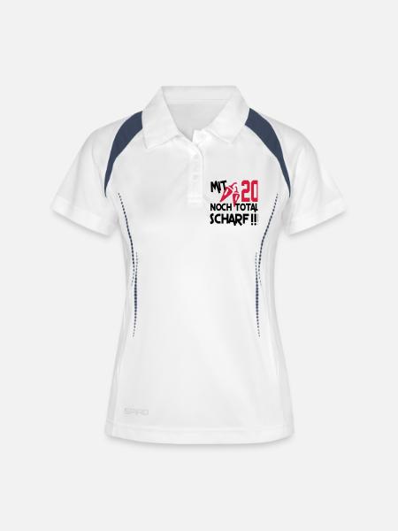 total_scharf_20 - Women's Polo breathable - white/navy
