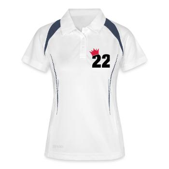 22_krone_f2 - Frauen Polo atmungsaktiv - Weiß/Navy - Vorne