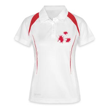 kleks2 - Frauen Polo atmungsaktiv - Weiß/Navy - Vorne