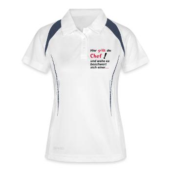 Voici griller le chef - Polo respirant Femme - blanc/marine - Devant
