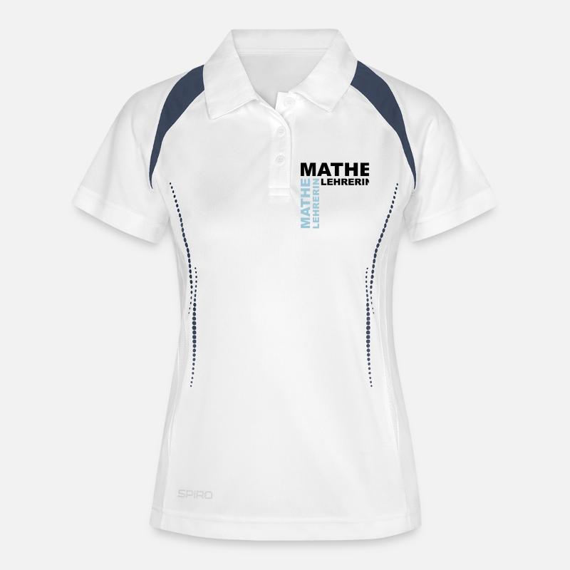 Matematiklærer - V2 - Polo til damer åndbar - hvid/marineblå