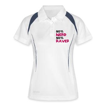 Nerd Raver - Polo respirant Femme - blanc/marine - Devant
