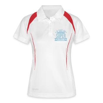 JE SUIS UN SUPER COLLEGUE - Polo respirant Femme - blanc/marine - Devant