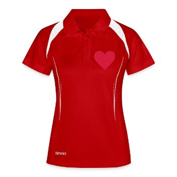 heart_red - Polo respirant Femme - blanc/marine - Devant