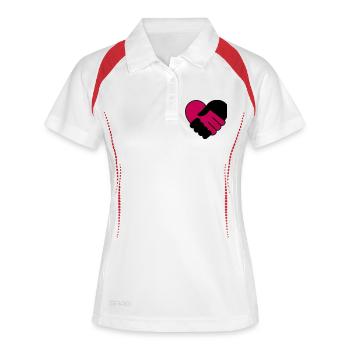 Heart holding hands black purple - Women's Polo breathable - white/navy - Front