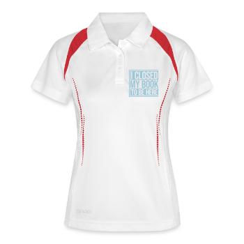 J’ai fermé mon livre - Polo respirant Femme - blanc/marine - Devant