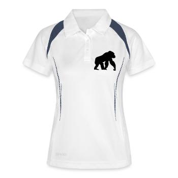 singe - Polo respirant Femme - blanc/marine - Devant