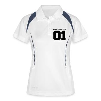 limited edition 01 - Frauen Polo atmungsaktiv - Weiß/Navy - Vorne