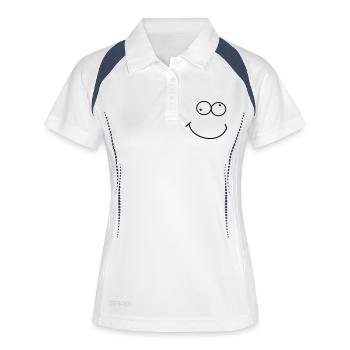 regard croisé - Polo respirant Femme - blanc/marine - Devant