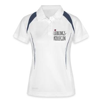 Lieblingskollegin (dh) - Frauen Polo atmungsaktiv - Weiß/Navy - Vorne