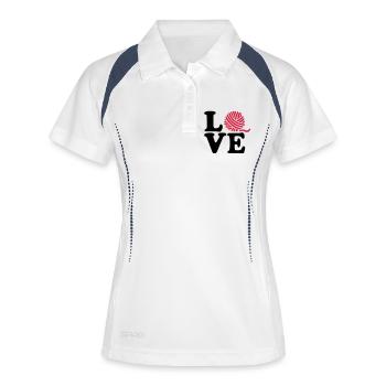 Tricoter - Polo respirant Femme - blanc/marine - Devant