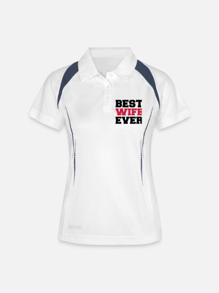 Best wife ever - Women's Polo breathable - white/navy