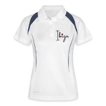 Cœur d’Ibiza - Polo respirant Femme - blanc/marine - Devant