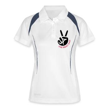 THE BEST DAD + Hand of Peace - Women's Polo breathable - white/navy - Front