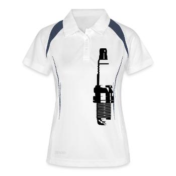 les bougies - Polo respirant Femme - blanc/marine - Devant