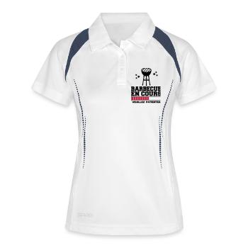 barbecue en cours - Polo respirant Femme - blanc/marine - Devant