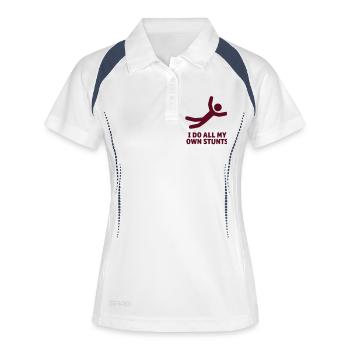 I DO ALL MY OWN STUNTS - Women's Polo breathable - white/navy - Front