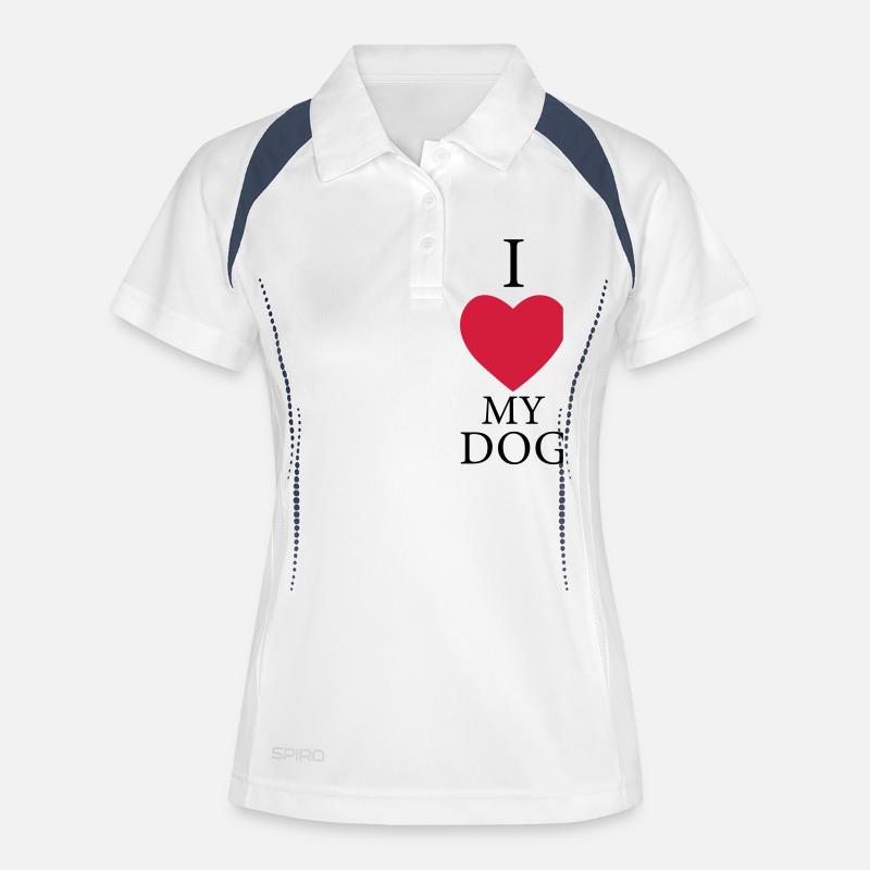 I love my dog - Women's Polo breathable - white/navy