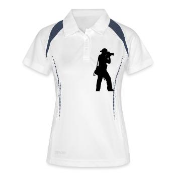 photographer - Women's Polo breathable - white/navy - Front