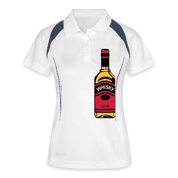 Bouteille de whisky - Polo respirant Femme - blanc/marine - Devant