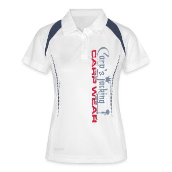 Carps jacking vertical carp wear - Polo respirant Femme - blanc/marine - Devant
