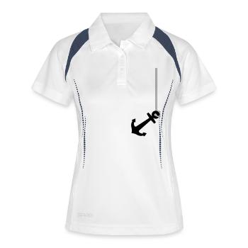 Anker mit Seil - Frauen Polo atmungsaktiv - Weiß/Navy - Vorne