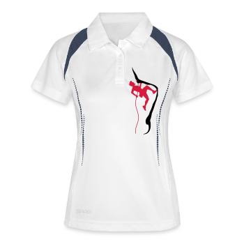 Grimpeur de corde escalade - Polo respirant Femme - blanc/marine - Devant