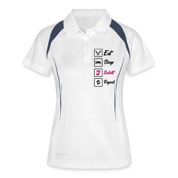 Manger dormir Ballet Répéter - Polo respirant Femme - blanc/marine - Devant