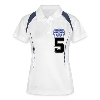 5 Couronne - Polo respirant Femme - blanc/marine - Devant