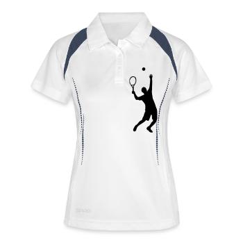 Tennis - Frauen Polo atmungsaktiv - Weiß/Navy - Vorne