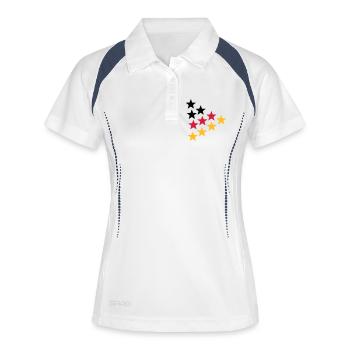 Germany - Frauen Polo atmungsaktiv - Weiß/Navy - Vorne