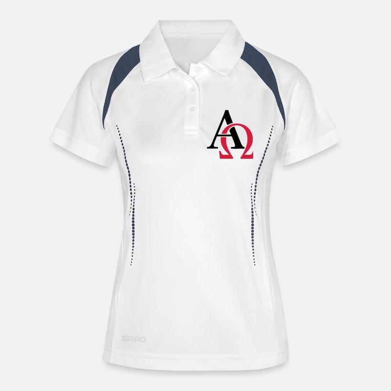 Alpha & Omega - Women's Polo breathable - white/navy