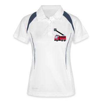 Feuerwehr - Frauen Polo atmungsaktiv - Weiß/Navy - Vorne