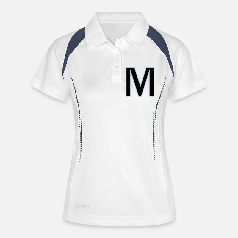 letter M vector - Women's Polo breathable - white/navy