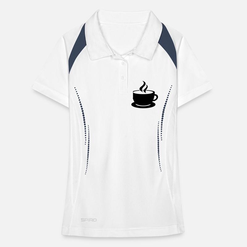 coffee cup tea cafe Polo respirant Femme