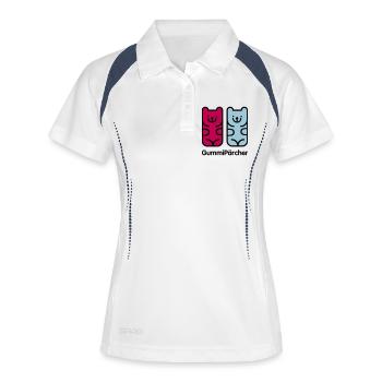 GummiPärchen - Frauen Polo atmungsaktiv - Weiß/Navy - Vorne