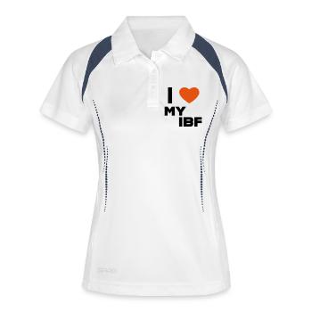 J'aime mon meilleur ami Internet IBF Black - Polo respirant Femme - blanc/marine - Devant