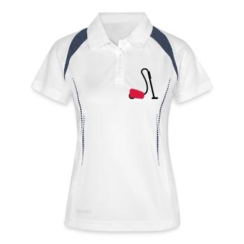Staubsauger - Frauen Polo atmungsaktiv - Weiß/Navy - Vorne