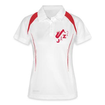 Jazz - Music - Blues - Funk - Jazzman - Groove - Polo respirant Femme - blanc/marine - Devant