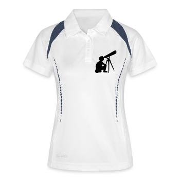 télescopique jeune - Polo respirant Femme - blanc/marine - Devant