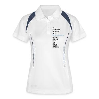 schwimmen - Frauen Polo atmungsaktiv - Weiß/Navy - Vorne