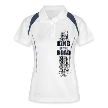 King of the road - Polo respirant Femme - blanc/marine - Devant