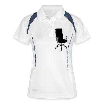 Office Chair - Women's Polo breathable - white/navy - Front