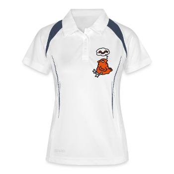 Oiseau faim - Polo respirant Femme - blanc/marine - Devant